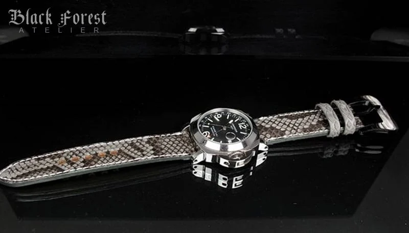 24mm/24mm Handmade Natural Color Real Python Skin Watch Strap PY04 – image 4